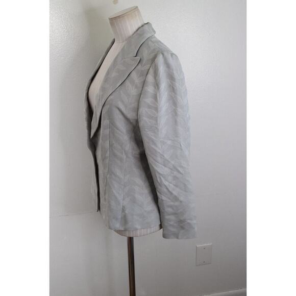Armani Collezioni Blazer Womens Size 6 Silver Gray Leaves Print Shell Tank - Picture 3 of 11